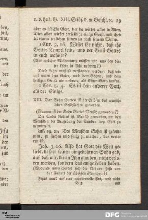 XIII. Erlösung des menschlichen Geschlechts durch den Sohn Gottes.