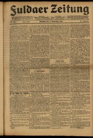 Erste Ausgabe vom Dienstag, den 04. November 1913.