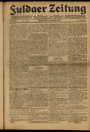 Erste Ausgabe vom Dienstag, den 04. November 1913.