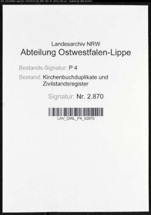 Kirchenbuchduplikat der katholischen Gemeinde Wanne-Eickel, Stadt (GHT 1871-1874). (Gemeinde: Katholische Gemeinde)