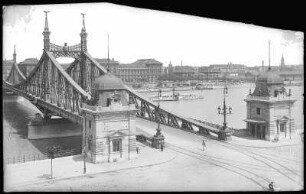 Budapest. Franz-Josephs-Brücke (1894-1896) : Budapest. Franz-Josephs-Brücke (1894-1896; János Feketeházy) über die Donau