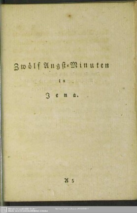 Zwölf Angst-Minuten in Jena