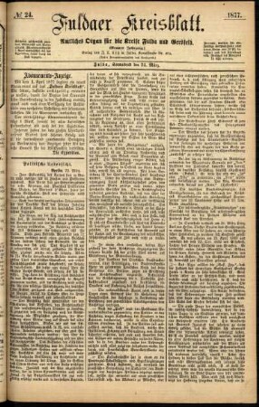 Ausgabe vom Samstag, den 24. März 1877.