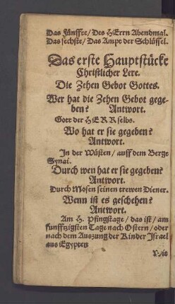 Das erste Hauptstücke Christlicher Lere.