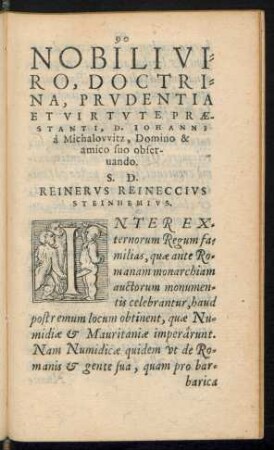 Nobili Viro, Doctrina, Prudentia Et Virtute Praestanti, D. Iohanni a Michalowitz ...