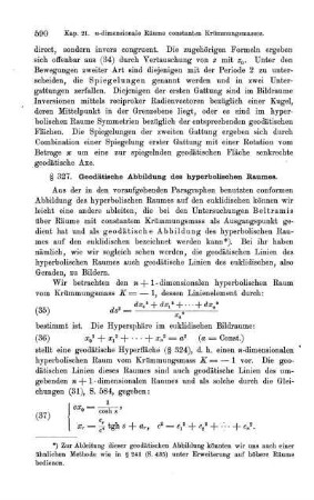 § 327. Geodätische Abbildung des hyperbolischen Raumes.