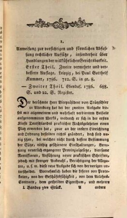 Allgemeine Bibliothek der neuesten juristischen Litteratur, 2. 1786 (1788), 1