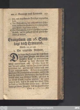 Evangelium am 26. Sonntage nach Trinitatis. Matth. 25, 31 - 46.