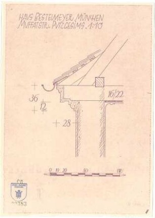 Bestelmeyer, German; München, Muffatstr. 4; Haus Bestelmeyer - Putzgesims