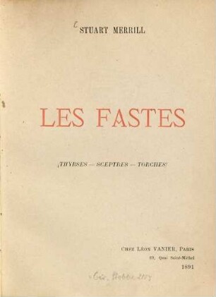Les Fastes : 