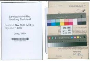 Entnazifizierung Willy Lang , geb. 00.00.0000 ()