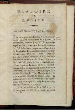 Progrès des Russes dans la Sibérie