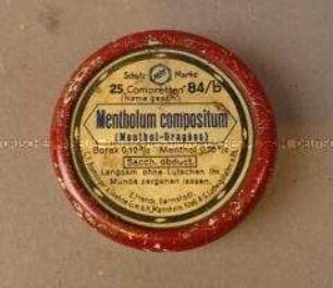 Schachtel für Menthol-Dragèes