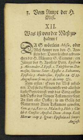 3. Vom Ampt der H. Meß.