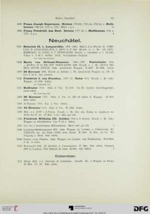 Neuchâtel (Nr. 2097-2118)
