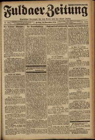 Erste Ausgabe vom Freitag, den 14. November 1924.