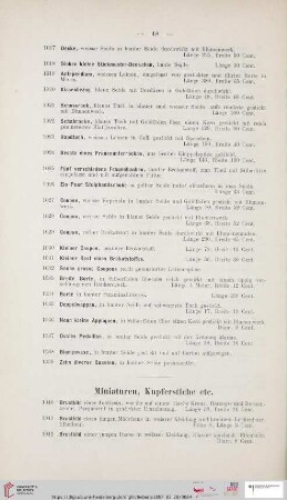 Miniaturen, Kupferstiche etc. (Nr. 1040 - 1060)