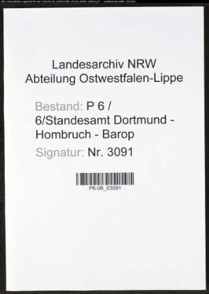 Heiratsregister Standesamt Dortmund-Hombruch-Barop (XXIV)