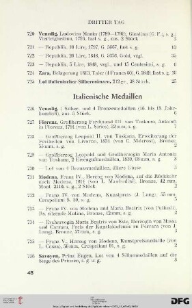 Italienische Medaillen (Nr. 726-744)