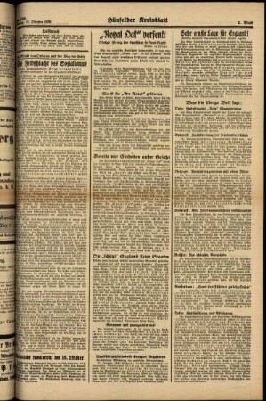 Zweite Ausgabe vom Montag, den 16. Oktober 1939.