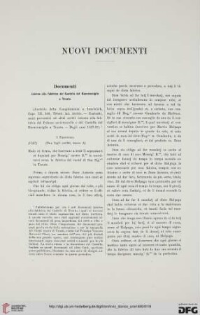 Nuovi documenti