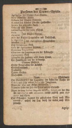 Personen des Trauer-Spiels.