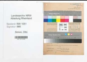 Entnazifizierung Otto Simon , geb. 19.11.1895 (Landwirt)