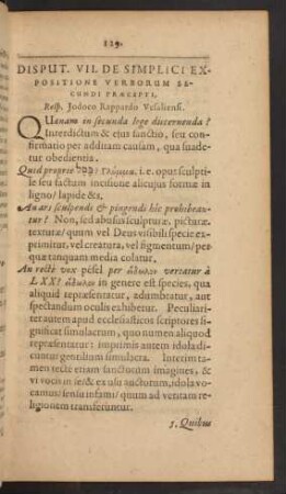 Disput. VII. De Simplici Expositione Verborum Secundi Praecepti, ...