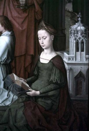 Maria mit Kind, Heiligen und Engeln