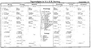 Tageswerkplan im D.L.E.H. Ilsenburg