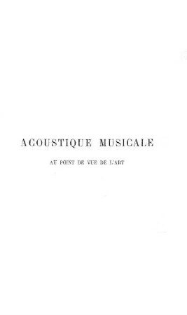 Acoustique musicale au point de vue de l'art