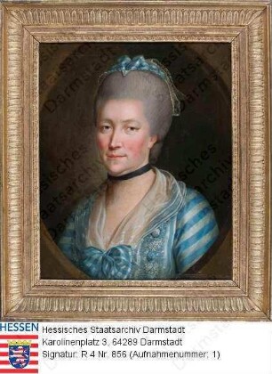 Caroline Landgräfin v. Hessen-Darmstadt geb. Pfalzgräfin v. Zweibrücken-Birkenfeld (1721-1774) / Porträt, Kopfbild (Ausschnitt)