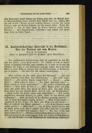 Landwirthschaftlicher Unterricht in der Volksschule : von der Aussaat und vom Keimen