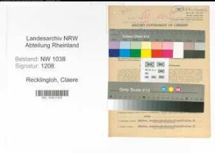 Entnazifizierung Claere Recklingloh , geb. 01.10.1896 (Gastwirtin)