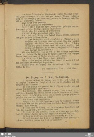 10. Sitzung, am 5. Juni, Nachmittags