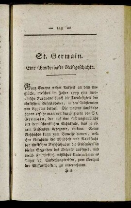 St. Germain. Eine schauderhafte Reisegeschichte.