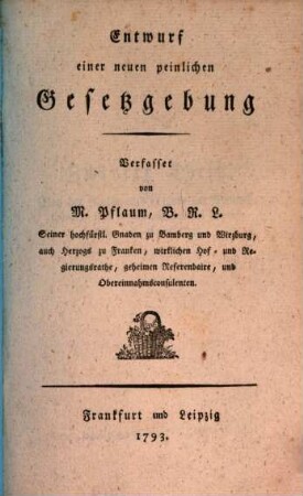 Entwurf zur neuen Bambergischen peinlichen Gesetzgebung, [2]
