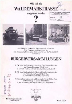 Informations-Blatt: Umbau Waldemarstraße