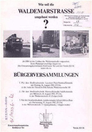 Informations-Blatt: Umbau               Waldemarstraße