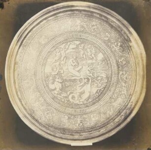 Platte von Sgraffito, mit Monogramm, Arbeit eines großen italienischen Meisters, 16. Jahrhundert