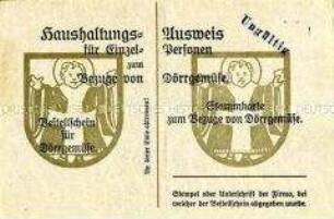 Ausweis zum Bezug von Dörrgemüse
