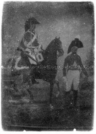 Darstellung von zwei Soldaten des preußischen Dragoner-Regiments Nr. 3, 1806