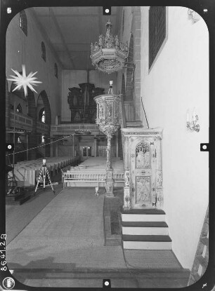 Erfurt-Altstadt. Kaufmannskirche St. Gregor (Baubeginn 1291, Wiederherstellung bis 1952). Inneres nach Westen