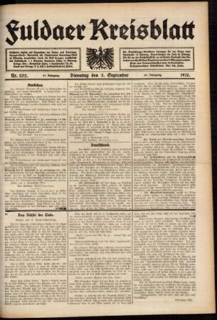 Ausgabe vom Dienstag, den 05. September 1911.