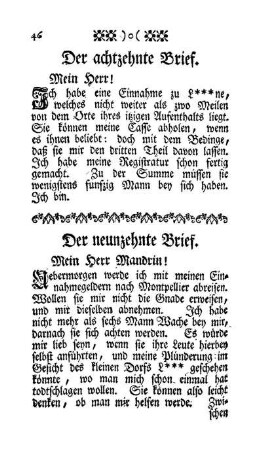 Der achtzehnte Brief - Mein Herr!