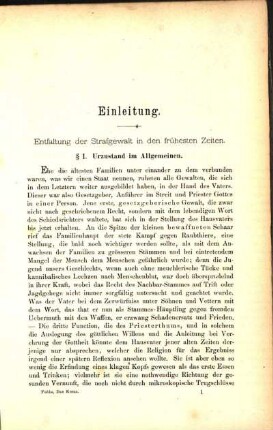 Einleitung. Entfaltung der Strafgewalt in den frühesten Zeiten.