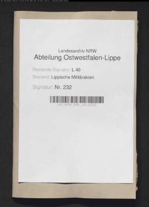 Aufstellung und Werbung für die Kompanie des in landgräflich hess.-kasselschen Diensten stehenden Grafen Henrich Ernst zur Lippe