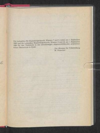Die Lehrpläne für Staatsbürgerkunde ...