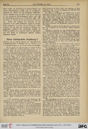 Ueber künstlerische Erziehung, 1