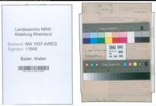 Entnazifizierung Walter Bader , geb. 22.10.1910 (Kriminalsekretaer)